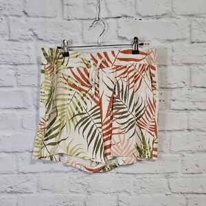 Rachel Zoe Tropical High Waist Green and Orange Shorts